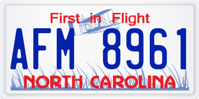 NC license plate AFM8961