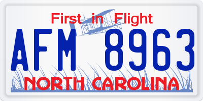 NC license plate AFM8963