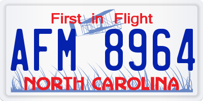 NC license plate AFM8964