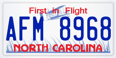 NC license plate AFM8968