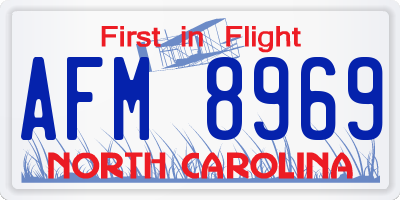 NC license plate AFM8969
