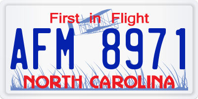 NC license plate AFM8971