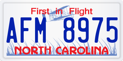 NC license plate AFM8975