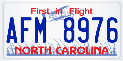 NC license plate AFM8976