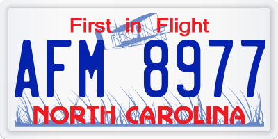 NC license plate AFM8977