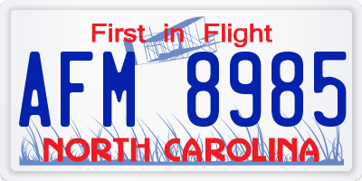 NC license plate AFM8985