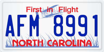 NC license plate AFM8991