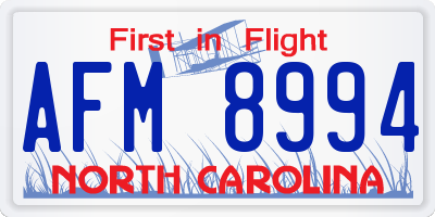 NC license plate AFM8994