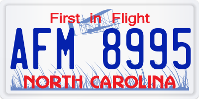 NC license plate AFM8995