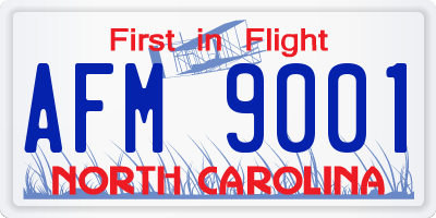NC license plate AFM9001