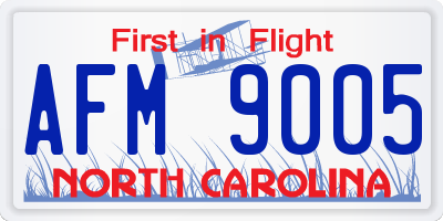 NC license plate AFM9005