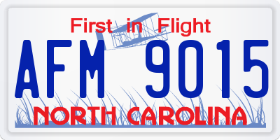 NC license plate AFM9015