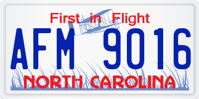 NC license plate AFM9016