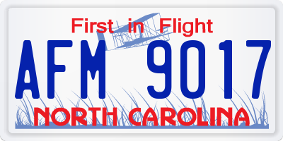 NC license plate AFM9017
