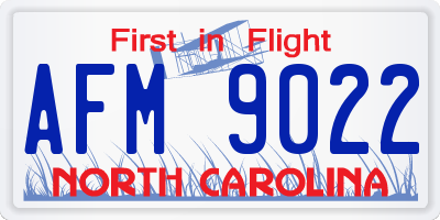 NC license plate AFM9022