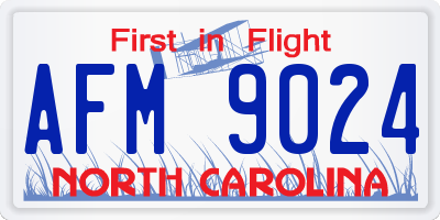 NC license plate AFM9024
