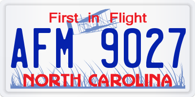NC license plate AFM9027