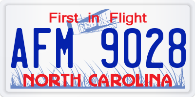NC license plate AFM9028