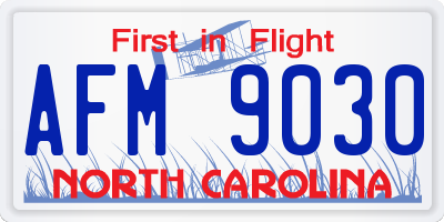 NC license plate AFM9030