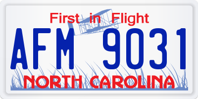 NC license plate AFM9031