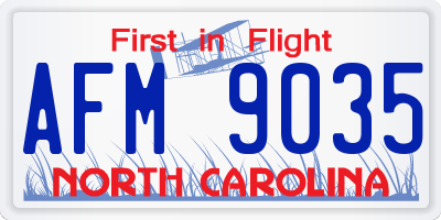 NC license plate AFM9035