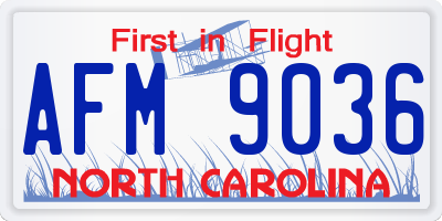 NC license plate AFM9036