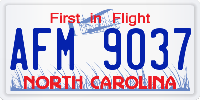 NC license plate AFM9037