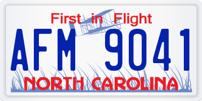 NC license plate AFM9041