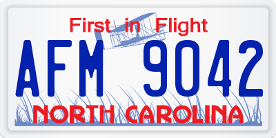 NC license plate AFM9042