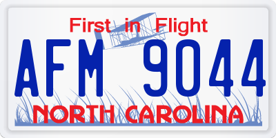 NC license plate AFM9044