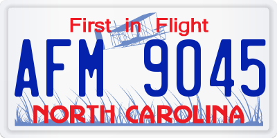 NC license plate AFM9045
