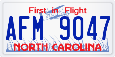 NC license plate AFM9047