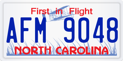 NC license plate AFM9048