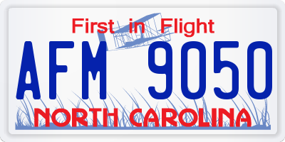 NC license plate AFM9050
