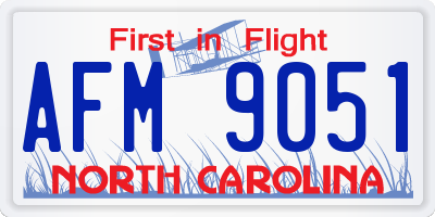 NC license plate AFM9051