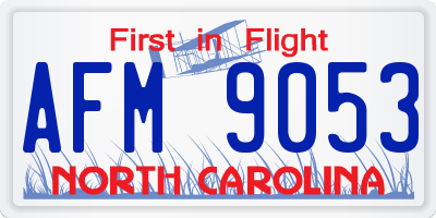 NC license plate AFM9053