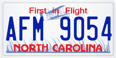 NC license plate AFM9054