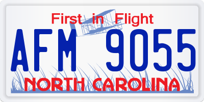 NC license plate AFM9055