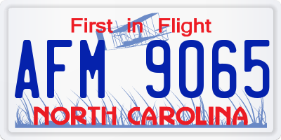 NC license plate AFM9065
