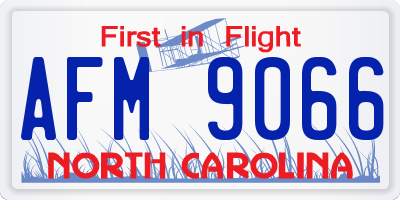 NC license plate AFM9066