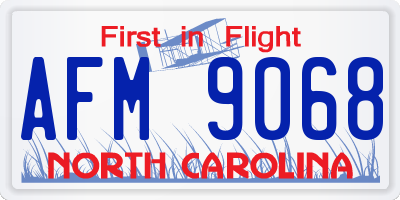 NC license plate AFM9068