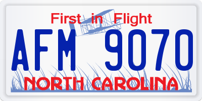 NC license plate AFM9070
