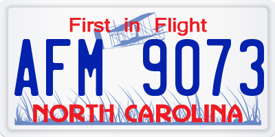 NC license plate AFM9073