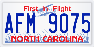 NC license plate AFM9075