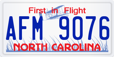 NC license plate AFM9076