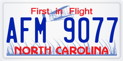 NC license plate AFM9077