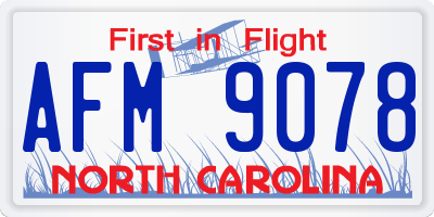 NC license plate AFM9078
