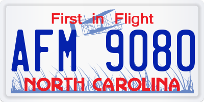 NC license plate AFM9080