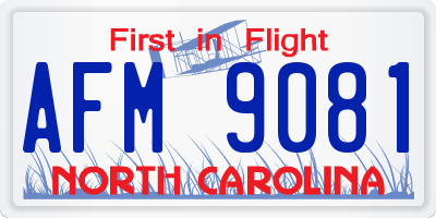 NC license plate AFM9081