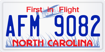 NC license plate AFM9082
